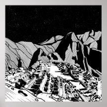 マチュピチュ黒白の風景