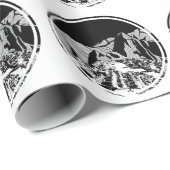 マチュピチュ黒白の風景 ラッピングペーパー (ロールコーナー)