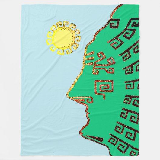 マチュピチュ クスコ ペルー 描画 フリース ブランケット (正面)