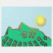 マチュピチュ クスコ ペルー 描画 フリース ブランケット (正面(横))