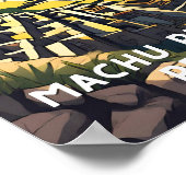 マチュピチュ・ペルーのヴィンテージ旅行ピークラテンレトロ ポスター (角)