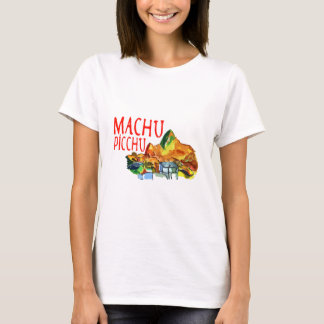 マチュピチュ ポップアート - フルカラーコンテンポラリー Tシャツ