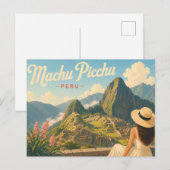 マチュピチュ - 帽子の女性 旅行ポストカード ポストカード (正面/裏面)
