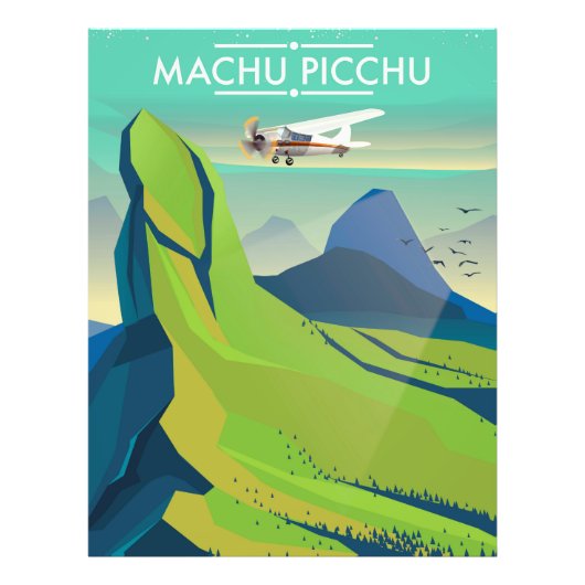 マチュピチュ 飛行 旅行ポスター フォトプリント            (正面)