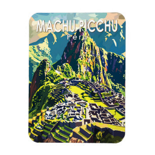 マチュピチュPeru South Americaトラベルアートヴィンテージ マグネット