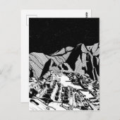 マチュ・ピチュのモノクロ風景 ポストカード (正面/裏面)