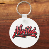 マチルド赤いハートグラフティシュリュッセランハネガー キーホルダー (正面)