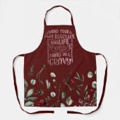 マッおもしろいドバイスキューズブルガンディホリデー エプロン (正面)