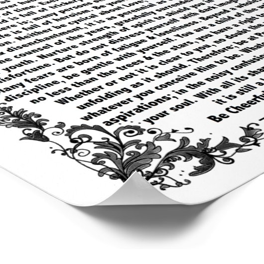 マッやる気を起こさせるクス・エールマンのデシデラタ詩 ポスター (角)