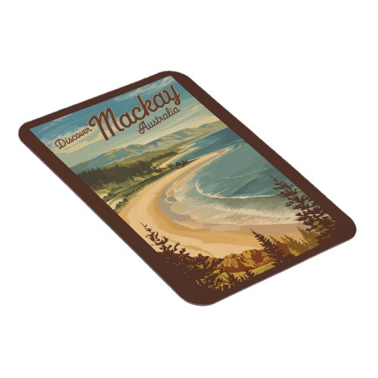 マッカイオーストラリアイラストレーショントラベルアートヴィンテージ マグネット (右側)