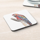 マッカラフルコーオウム水彩 コースター (左側)