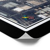 マッカランインターナショナルエアポートラスベガス衛星地図 ポスター (角)