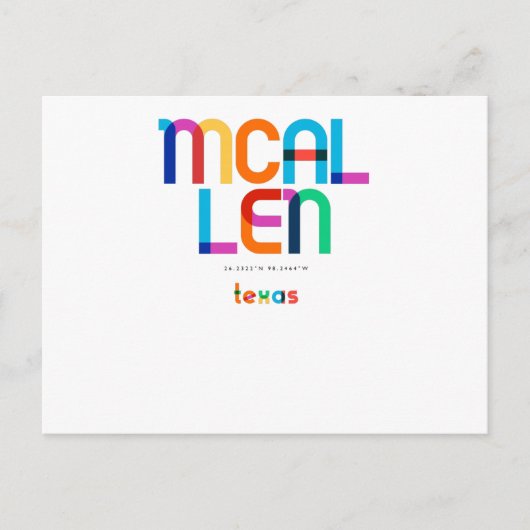 マッカレンテキサス州ミッドセンチュリーポップ・アートのアート、 ポストカード (正面)