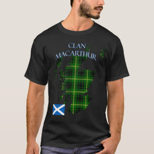 マッカーサースコティッシュクランタータンチェックスコットランド Tシャツ