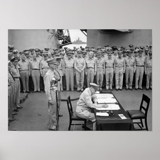 マッカーサー将軍が降伏に署名日本のする ポスター (正面)