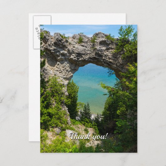 マッキナックの アーチロック 感謝のポストカード ポストカード (正面/裏面)