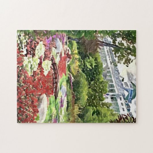 マッキナックアイランドザシークレットガーデンポストカード ジグソーパズル (横)