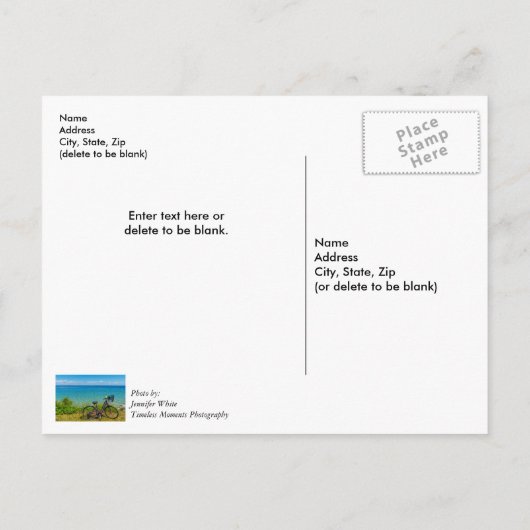 マッキナックアイランドバイクサンキューはがき ポストカード (裏面)