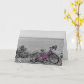 マッキナックアイランドバイク選択カラーグリーティングカード カード (黄色い花)