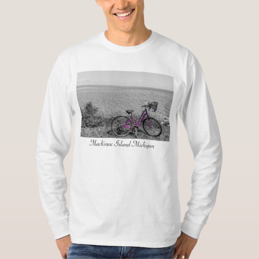 マッキナックアイランドバイク選択カラー長袖 Tシャツ (正面)
