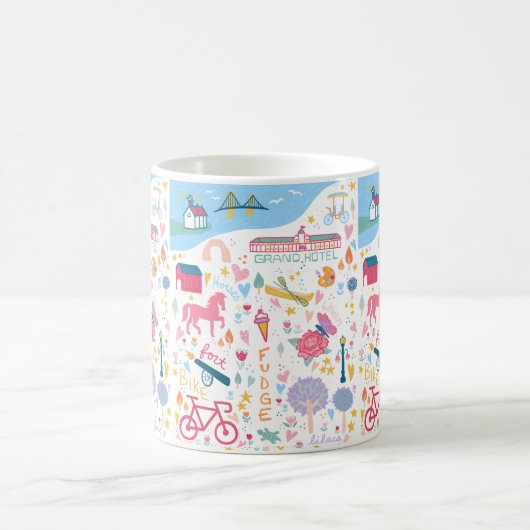 マッキナックアイランドミシガンお気に入りのツズ コーヒーマグカップ (中央)