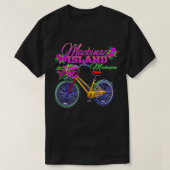 マッキナックアイランドミシガンギフトヴィンテージバイクフラワー Tシャツ (デザイン正面)