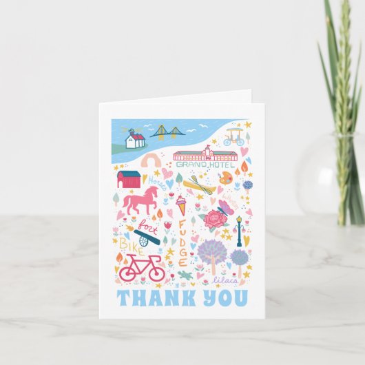 マッキナックアイランドミシガンバチェロレッテ サンキューカード (正面)