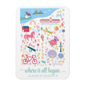 マッキナックアイランドミシガンマップカスタム座標 マグネット (縦)