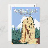 マッキナックアイランド州パークシュガーローフヴィンテージ ポストカード (正面/裏面)