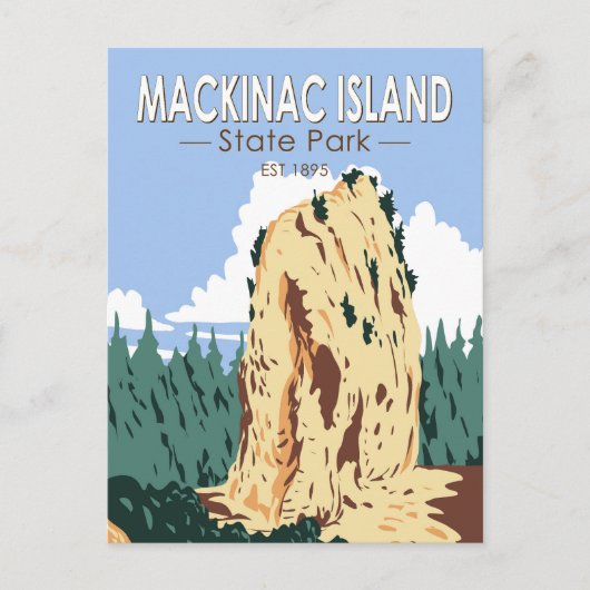 マッキナックアイランド州パークシュガーローフヴィンテージ ポストカード (正面)