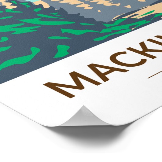 マッキナックアイランド州パークミシガンアーチロック ポスター (角)