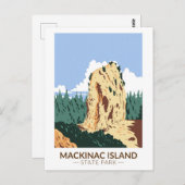 マッキナックアイランド州パークミシガンシュガーローフ ポストカード (正面/裏面)