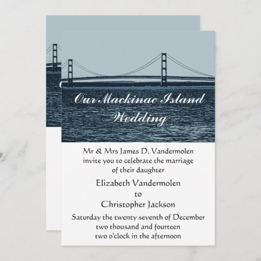 マッキナックアイランド結婚式招待状 招待状 (正面/裏面)