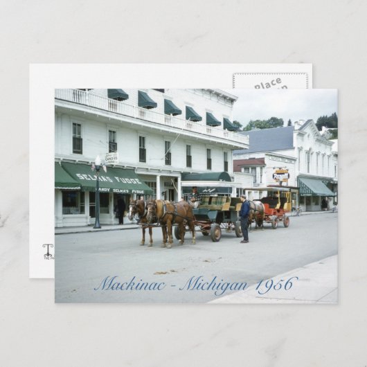 マッキナックアイランド1956ミシガンファッジショップ ポストカード (正面/裏面)