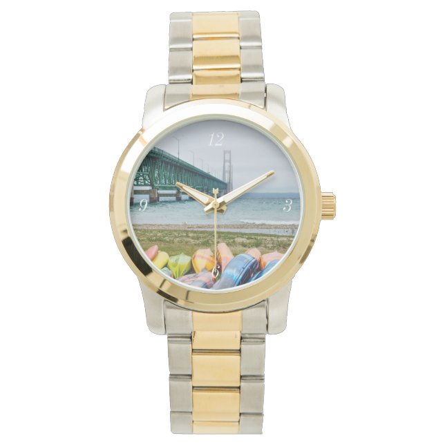 マッキナックブリッジとカヌー 腕時計 (正面)