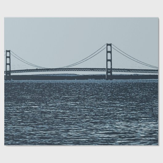 マッキナックブリッジアッパーペニンシュラミシガン ラッピングペーパー (フラット)