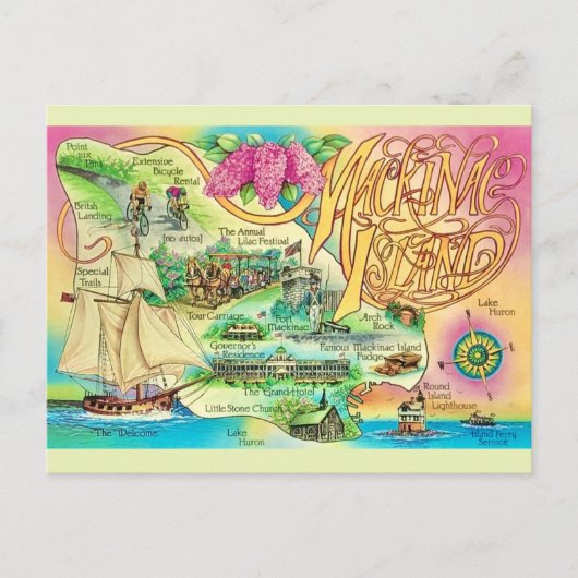 マッキナック島の名所 ポストカード (正面)