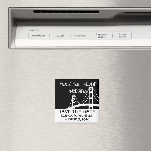 マッキナック島の結婚式の日付を保存 マグネット (インサイチュ (食洗機))