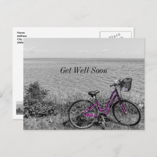 マッキナック島の自転車 セレクティブカラー 早期回復 ポストカード (正面/裏面)