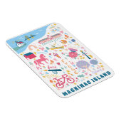 マッキナック島ミシガンの地図お気に入りの事情 マグネット (右側)