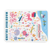 マッキナック島ミシガンの地図お気に入りの事情 マグネット (横)