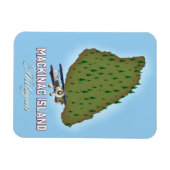 マッキナック島ミシガンの地図 マグネット (横)