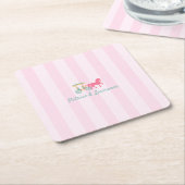 マッキナック島描馬車用結婚馬車 スクエアペーパーコースター (アングル)