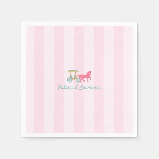 マッキナック島描馬車用結婚馬車 スタンダードカクテルナプキン (正面)