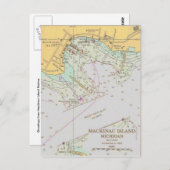 マッキナック島航海の港チャートのポストカード ポストカード (正面/裏面)