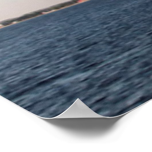 マッキナック橋の下を航行すること ポスター (角)