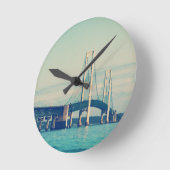 マッキナック橋 ラウンド壁時計 (傾斜)