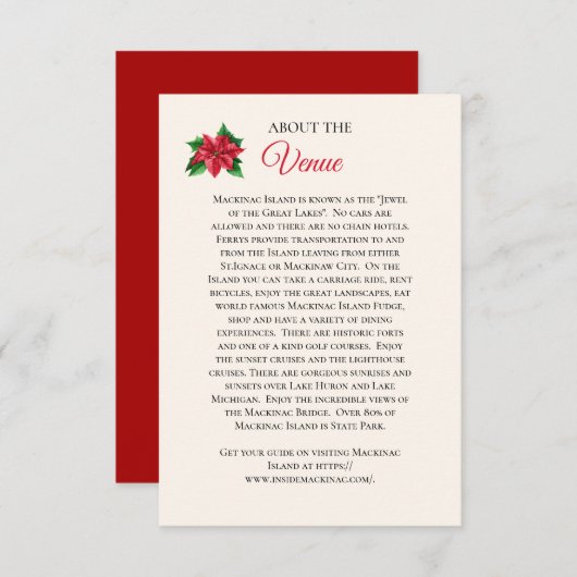 マッキナ結婚ウ島の会場情報カード 出欠カード (正面/裏面)