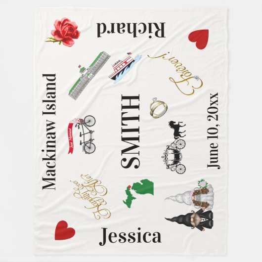 マッキノーアイランド結婚ズフリースブランケット フリースブランケット (正面)