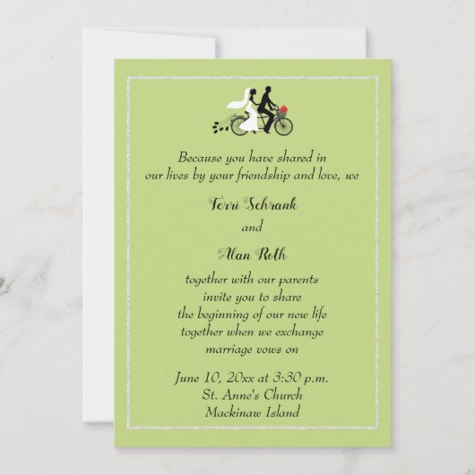 マッキノーアイランド結婚式招待状（自転車付） 招待状 (正面)